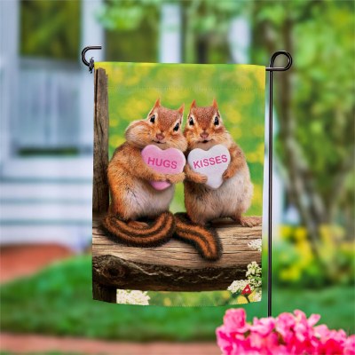 Mini Chipmunks Valentine's Day Garden Flag