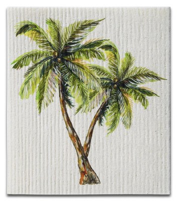 8" x 7" Swedish Double Palm Trees Coastal Dish Cloth