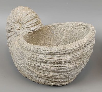7" Beige Polyresin Nautilus Shell Pot