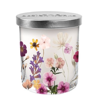 7.4 Oz Pressed Flowers Fragrance Glass Candle Jar