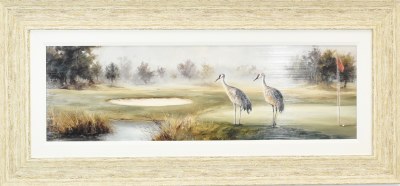 21" x 45" Hole in One Gel Textured Coastal Print in a Distressed Sand Frame