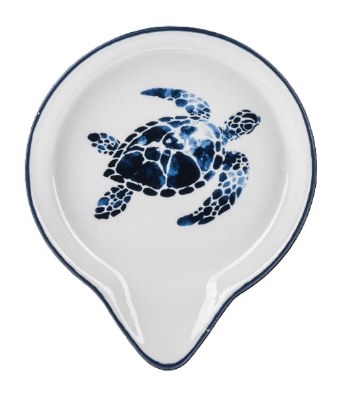 5" Coastal Ceramic Sea Turtle Spoon Rest