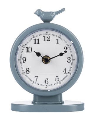 6" Light Blue Sitting Blue Bird Desk Clock
