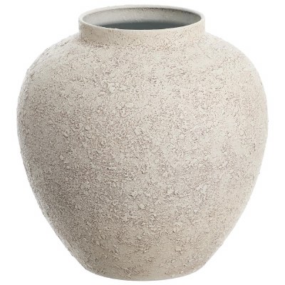 11" Whitewashed Textured Metal Vase