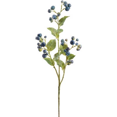 30" Faux Blue and Green Crabapple Spray
