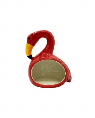 5" Pink Ceramic Flamingo Scrubby Holder