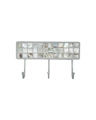 6" x 11" Mother of Pearl Triple Hook Coastal Wall