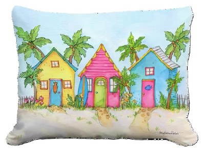 13" x 18" Beach Cottages Coastal Indoor/Outdoor Decorative Pillow