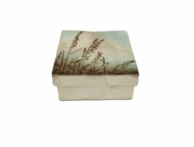 3.5" Sq Capiz Sea Oats Box