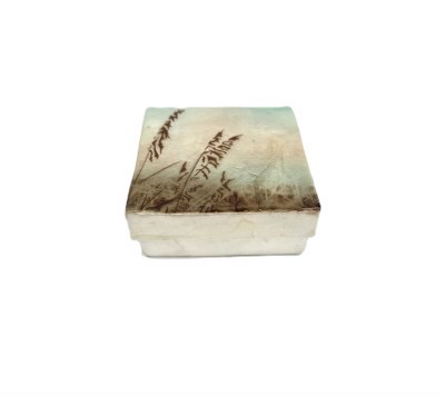 2.5" Sq Capiz Sea Oats Box