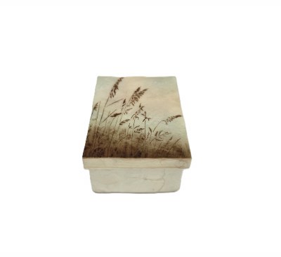 3" x 4" Capiz Sea Oats Rectangle Box