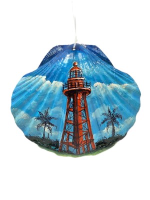 4" Sanibel Island Lighthouse on Shell Ornament
