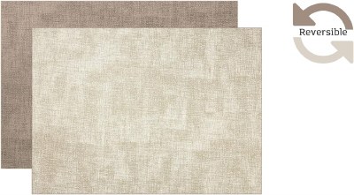 12'x  18" Beige Linen Amalfi Vegan Leather Reversible Placemat