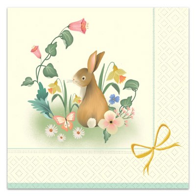 6.5" Sq Bunnies and Blossoms Lunch Napkins