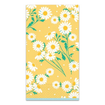8" x 4" Yellow Daisy Charm Guest Towels