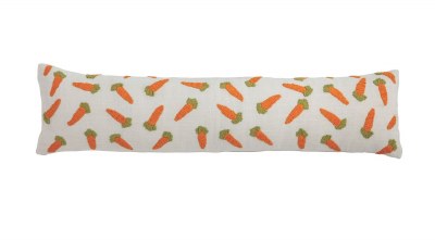 7" x 30" Embroidered Orange Carrots Pillow by Mud Pie