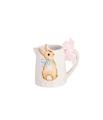 3" Blue Bow Bunny Ceramic Bud Vase by Mud Pie