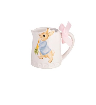 3" Blue Jacket Bunny Ceramic Bud Vase by  Mud Pie
