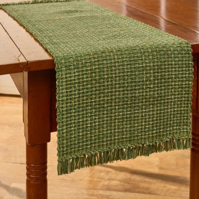 36" Loden Green Tweed Table Runner