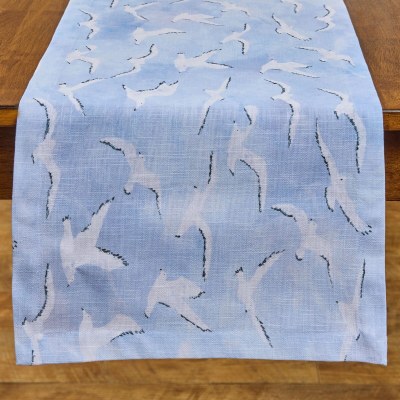 72" Blue Seagulls Table Runner