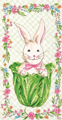 8" x 4" Bunny Garden Guest Towel