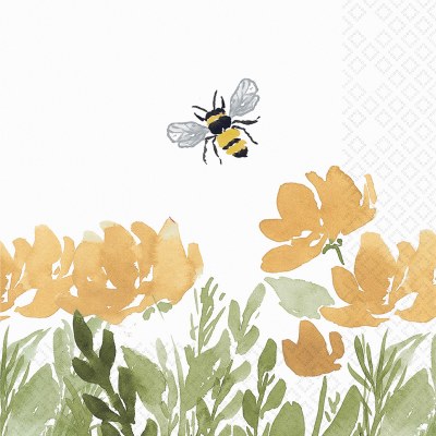 5" Sq Bee Field Beverage Napkins