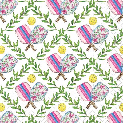 5" Sq Pickleball Grid Beverage Napkins