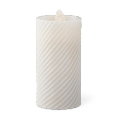 4" x 7.75" LED White Spiral Fountain Candle