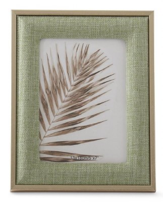 4" x 6" Green Linen and Gold Photo Frame