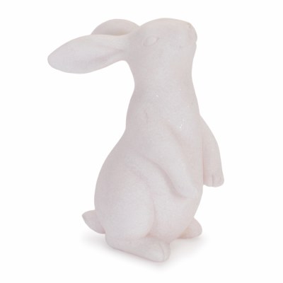 5.5" White Ear Up Polyresin Bunny