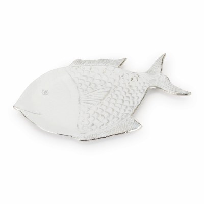 10" Silver Metal Fish Plate