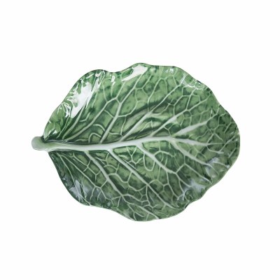 12" Green Cabbage Leaf Melamine Platter