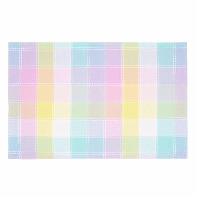 13" x 19" Multi Pastels Grid Fabric Placemat