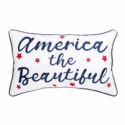 14" x 22" "America the Beautiful" Embroidered Decorative Pillow