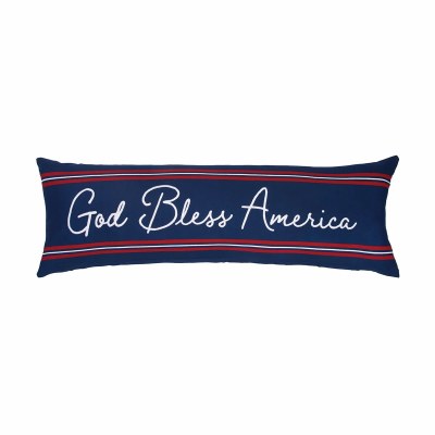 12" x 36" "God Bless America" Embroidered Decorative Pillow