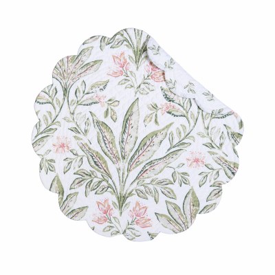 17" Round Lana Palms Quilted Coastal Placemat