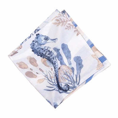 20" Seahorse Sands Fabric Coastal Napkin