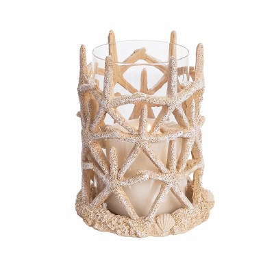 8.5" Light Brown Starfish Resin Hurricane