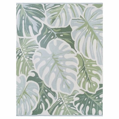50" x 60" Green Monstera Indoor/Outdoor Throw
