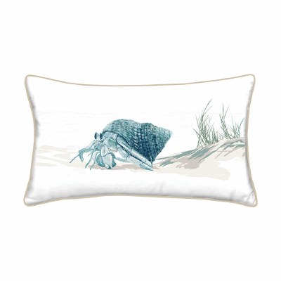 12" x 21" Hermit Crab Decorative Coastal Indoor/Outdoor Lumbar Pillow