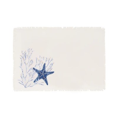 13" x 19" Embroidered Blue Starfish Placemat
