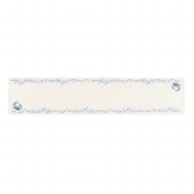 72" Embroidered Blue Crab and Coral Table Runner