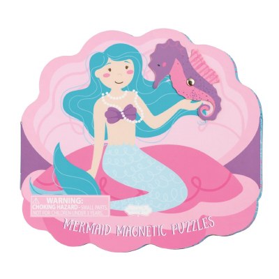 7" Mermaid in Clam Magnetic Puzzle Book by Mud Pie