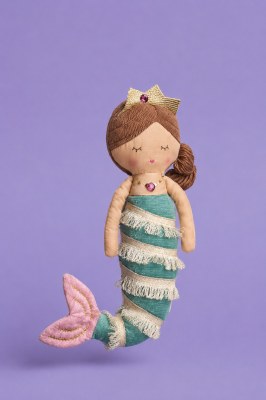 11" Brown Hair Mermaid Plush by Mud Pie