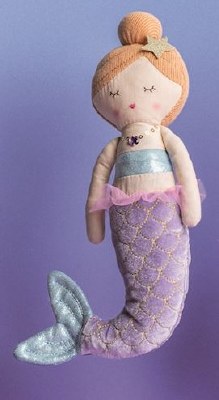11" Orange Hair Mermaid Plush by Mud Pie