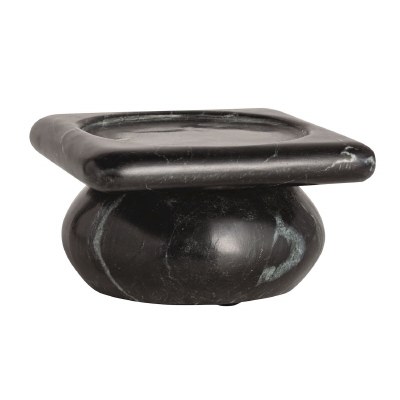 4" Black Marble Pillar Candleholder by Mud Pie