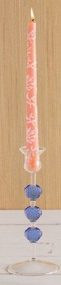 Box of Two Coral Coral Taper Candles by Mud Pie