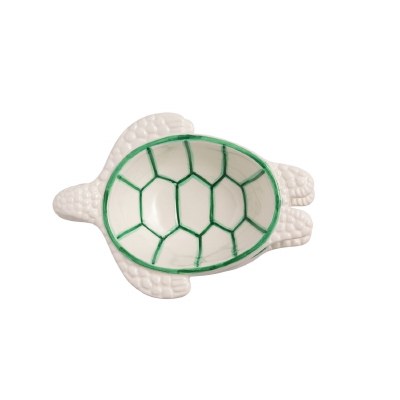 Set of Two 6" Green Ceramic Turtle Bowls by Mud Pie