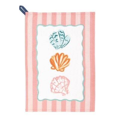 21" x 14" Three Multi Color Shells Kitchen Towel by Mud Pie