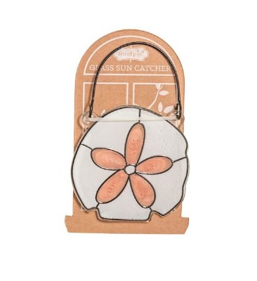 White Sand Dollar Glass Suncatcher by Mud Pie